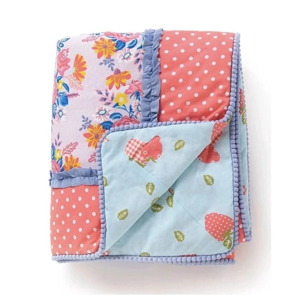 Matilda Jane Going Together Throw Floral Strawberry Blanket New In Bag